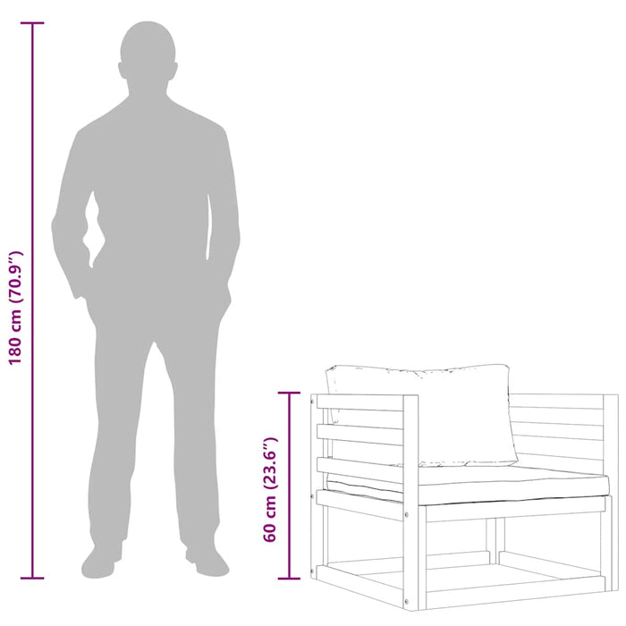 Sedia da Giardino con Cuscino Crema in Legno Massello di Acacia 311868