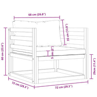 Sedia da Giardino con Cuscino Crema in Legno Massello di Acacia 311868