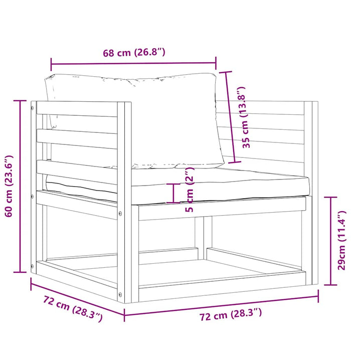 Sedia da Giardino con Cuscino Crema in Legno Massello di Acacia 311868