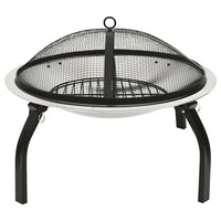 Braciere e Barbecue 2in1 e Attizzatoio 56x56x49cm Acciaio Inox 313353