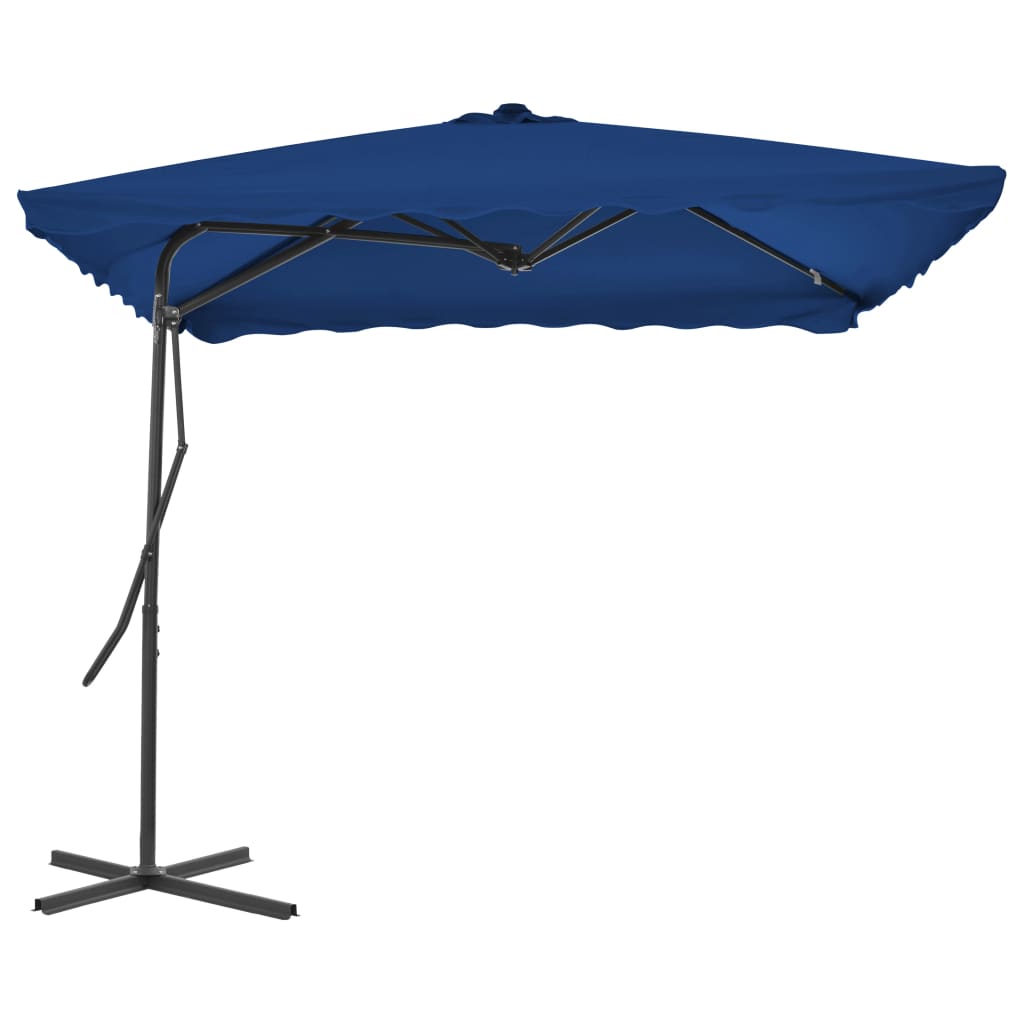 Ombrellone Giardino con Palo in Acciaio Blu 250x250x230 cm 312517