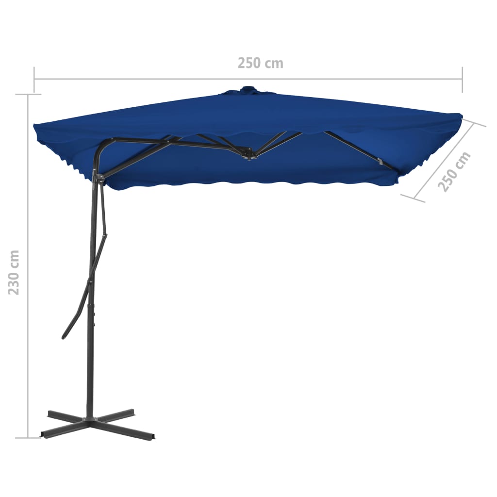 Ombrellone Giardino con Palo in Acciaio Blu 250x250x230 cm 312517