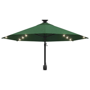 Ombrellone da parete con palo in metallo e LED 300 cm verde 02_0008697