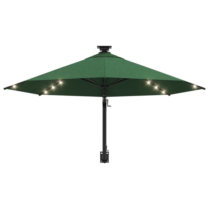 Ombrellone da parete con palo in metallo e LED 300 cm verde 02_0008697