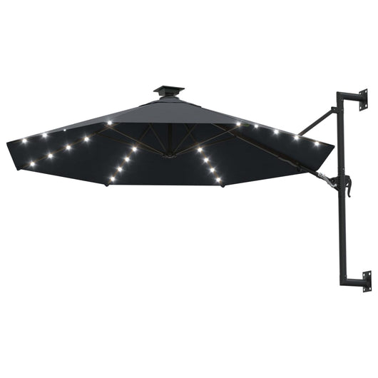 Ombrellone da Giardino a Parete con LED 300 cm Antracite 312524