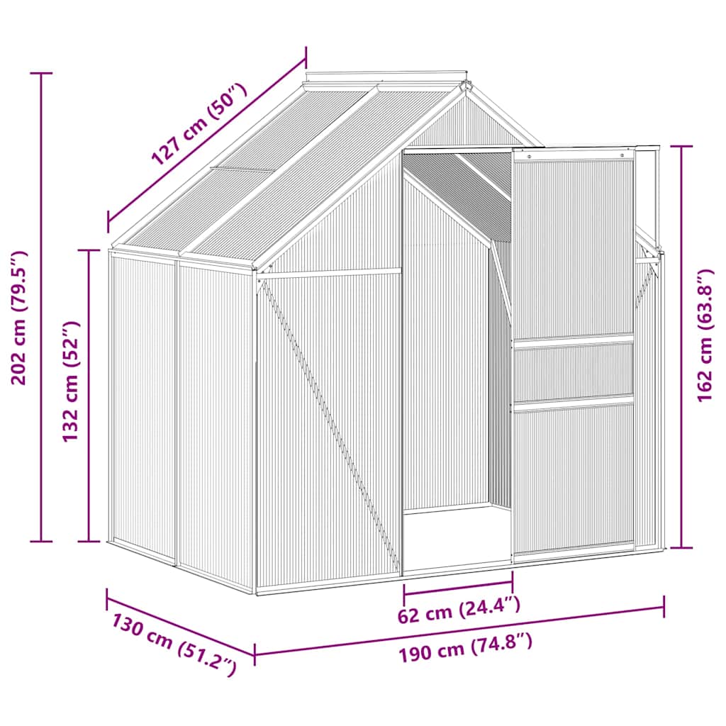 Serra Antracite in Alluminio 2,47 m² 312065