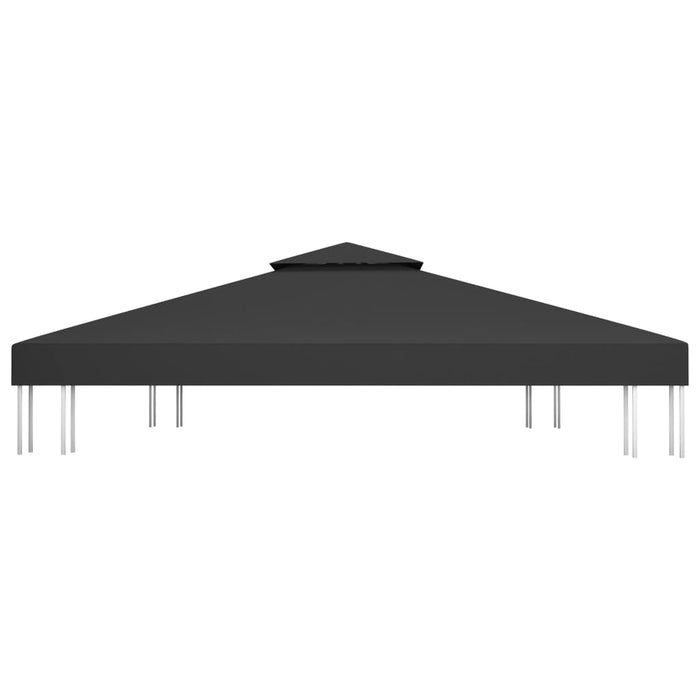 Copertura Superiore per Gazebo a 2 Strati 310 g/mÂ² 4x3 m Nera cod mxl 69805