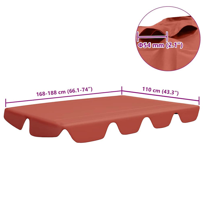 Baldacchino per Dondolo Giardino Terracotta 188/168x145/110cm 312087