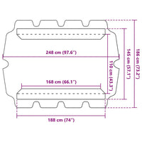 Baldacchino per Dondolo Giardino Tortora 188/168x145/110 cm 312089