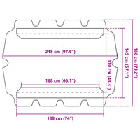 Baldacchino per Dondolo Giardino Tortora 188/168x145/110 cm 312089
