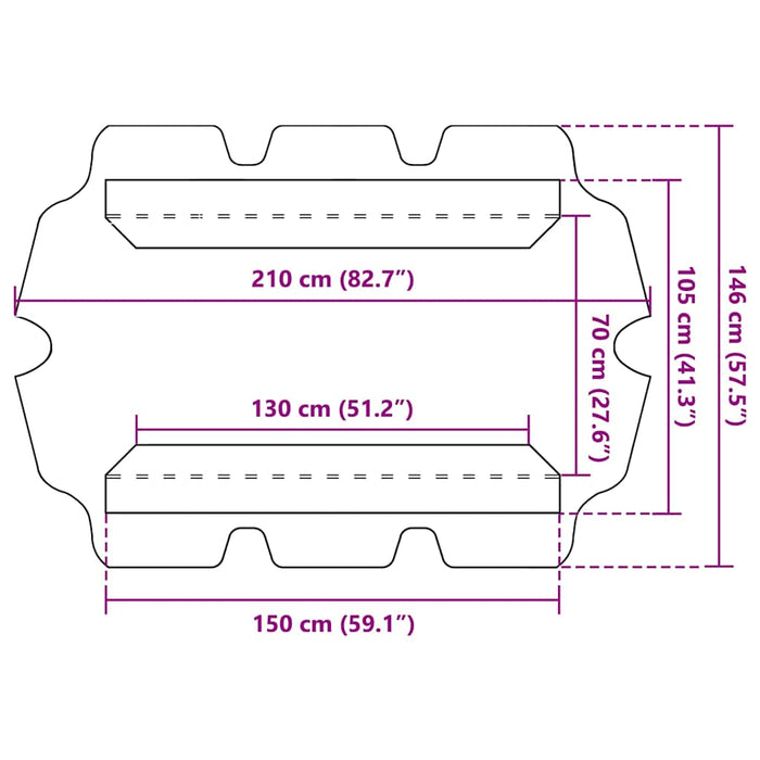 Baldacchino per Dondolo Giardino Antracite 150/130x105/70 cm 312099