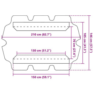 Baldacchino per Dondolo Giardino Antracite 150/130x105/70 cm 312099