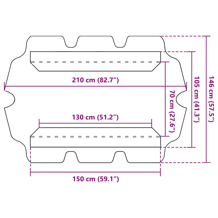Baldacchino per Dondolo Giardino Terracotta 150/130x105/70 cm 312100
