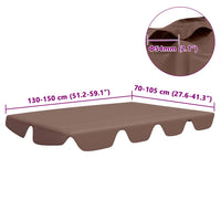 Baldacchino per Dondolo da Giardino Marrone 150/130x70/105 cm cod mxl 70940