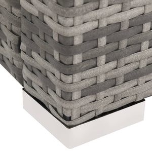 Lettino Prendisole Doppio in Polyrattan Grigio cod mxl 71214