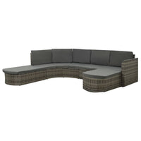 Set Divani da Giardino 4 pz con Cuscini in Polyrattan Grigio cod mxl 37770