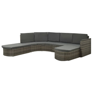 Set Divani da Giardino 4 pz con Cuscini in Polyrattan Grigio cod mxl 37770