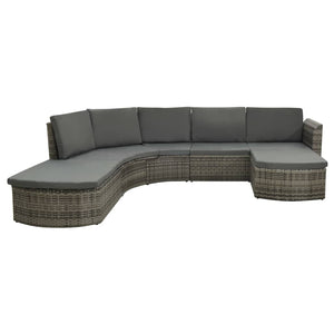 Set Divani da Giardino 4 pz con Cuscini in Polyrattan Grigio cod mxl 37770