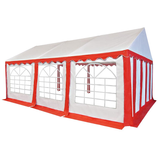 Gazebo da Giardino in PVC 4x6 m Rosso e Bianco 3056656