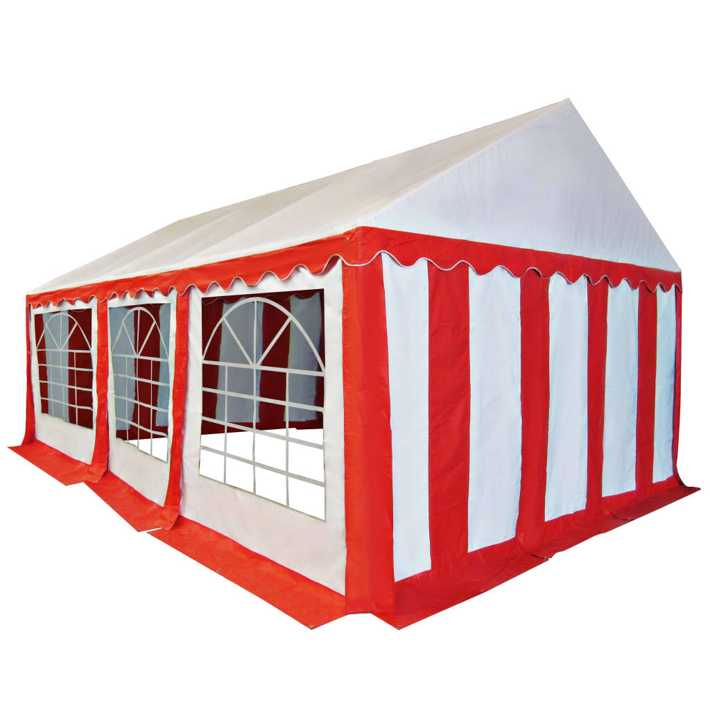Gazebo da Giardino in PVC 4x6 m Rosso e Bianco 3056656