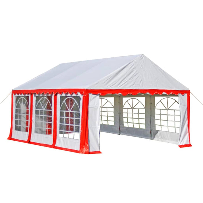 Gazebo da Giardino in PVC 4x6 m Rosso e Bianco 3056656