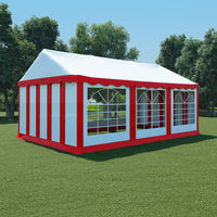 Gazebo da Giardino in PVC 4x6 m Rosso e Bianco 3056656