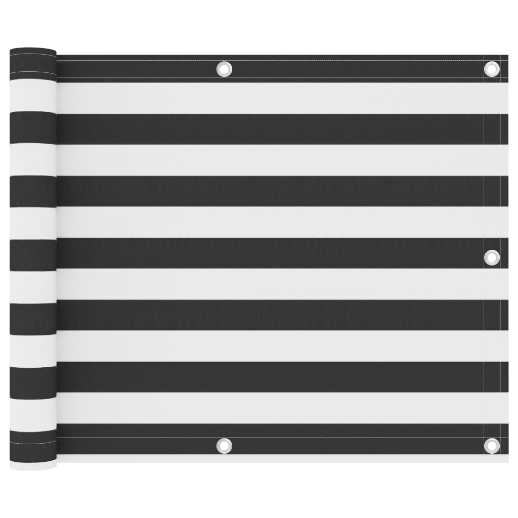 Paravento per balcone 75 x 500 cm tessuto Oxford antracite e bianco 02_0009987