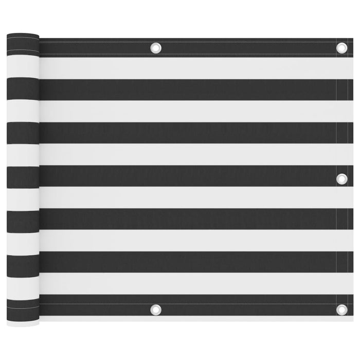 Paravento per balcone 75 x 500 cm tessuto Oxford antracite e bianco 02_0009987