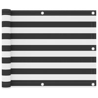 Paravento Balcone Antracite e Bianco 75x600cm in Tessuto Oxford