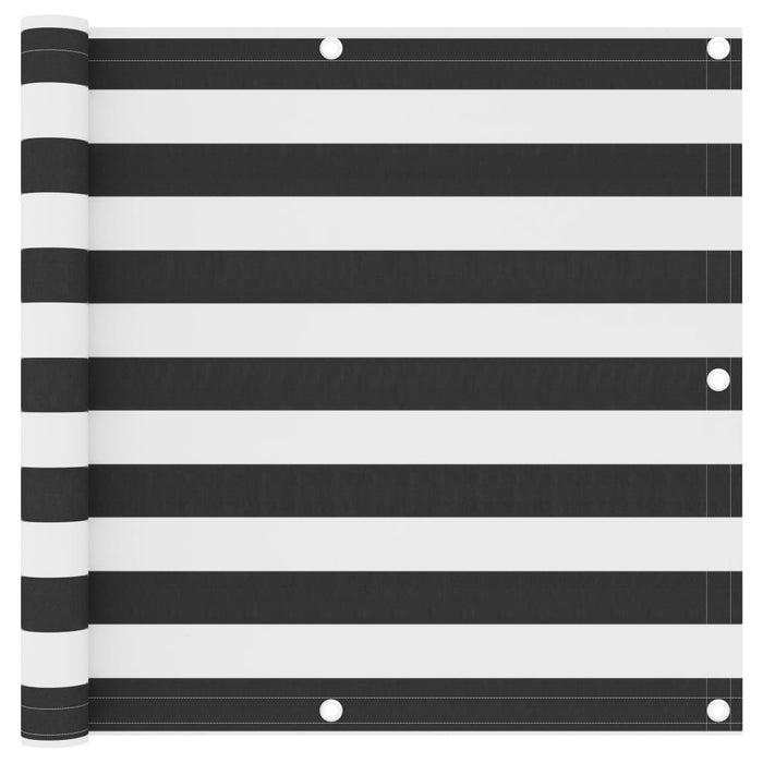 Paravento da Balcone Antracite e Bianco 90x300cm Tessuto Oxford