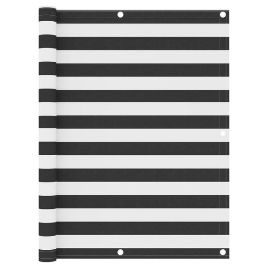 Paravento per balcone protezione privacy paravento 120 x 500 cm tessuto Oxford antracite e bianco 02_0009981