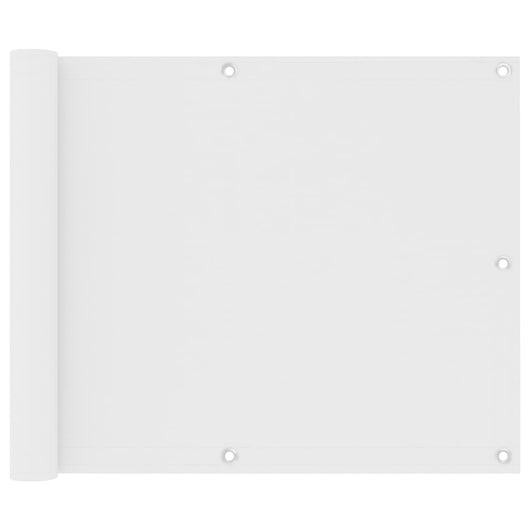 Paravento da Balcone Bianco 75x400 cm in Tessuto Oxford