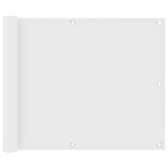 Paravento da Balcone Bianco 75x400 cm in Tessuto Oxford