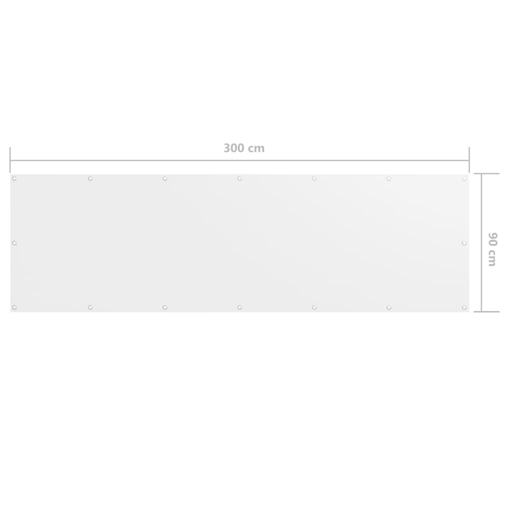 Paravento per balcone 90 x 300 cm tessuto oxford bianco 02_0010057