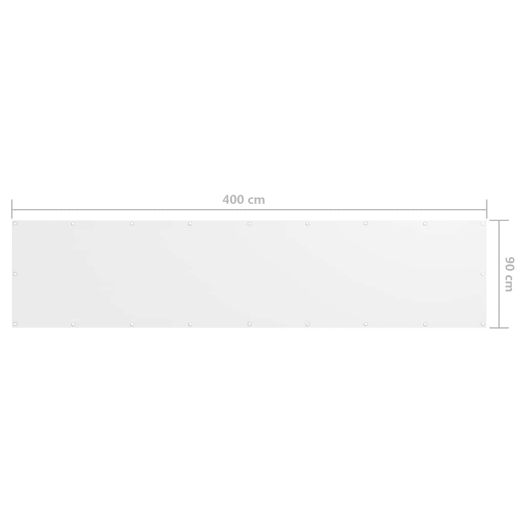 Paravento Balcone Bianco 90x400 cm in Tessuto Oxford cod mxl 13378
