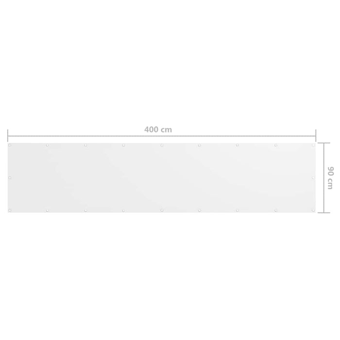 Paravento Balcone Bianco 90x400 cm in Tessuto Oxford cod mxl 13378