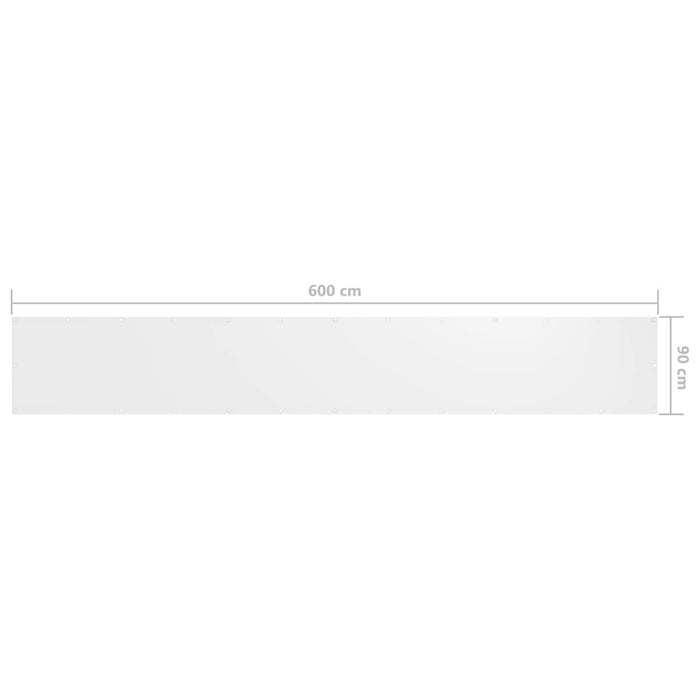 Paravento per balcone 90 x 600 cm tessuto oxford bianco 02_0010061