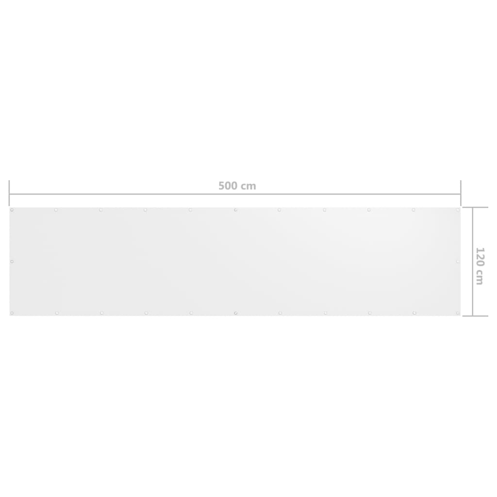 Paravento per balcone 120 x 500 cm tessuto oxford bianco 02_0010045