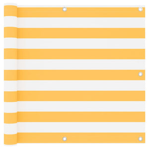 Paravento Balcone Bianco e Giallo 90x500 cm Tessuto Oxford cod mxl 23408