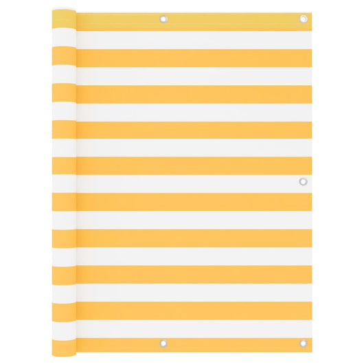 Paravento per balcone protezione privacy paravento 120 x 400 cm tessuto oxford bianco e giallo 02_0010075