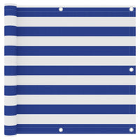 Paravento per balcone protezione privacy paravento 90 x 400 cm tessuto oxford bianco e blu 02_0010071