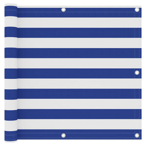 Paravento per balcone protezione privacy paravento 90 x 400 cm tessuto oxford bianco e blu 02_0010071