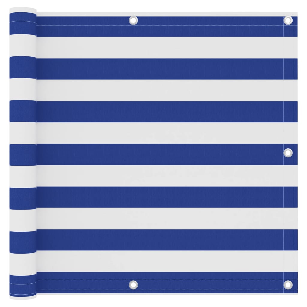 Paravento da Balcone Bianco e Blu 90x500 cm in Tessuto Oxford cod mxl 5603