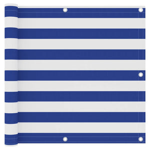 Paravento da Balcone Bianco e Blu 90x500 cm in Tessuto Oxford cod mxl 5603