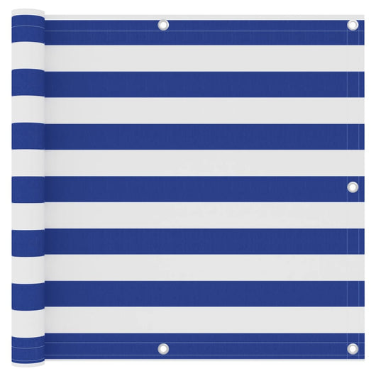 Paravento da Balcone Bianco e Blu 90x500 cm in Tessuto Oxford cod mxl 5603