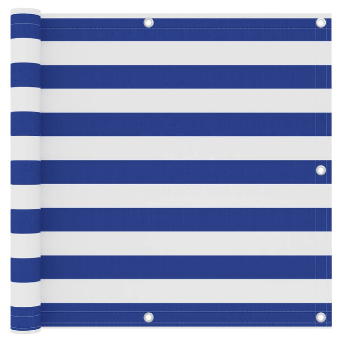 Paravento da Balcone Bianco e Blu 90x500 cm in Tessuto Oxford cod mxl 5603