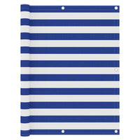 Paravento per balcone protezione privacy paravento 120 x 500 cm tessuto oxford bianco e blu 02_0010064