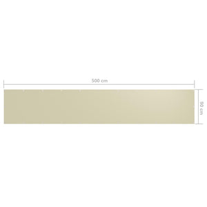 Paravento da Balcone Crema 90x500 cm Tessuto Oxford 134954