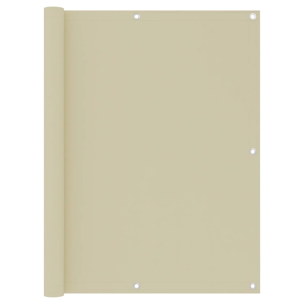 Paravento da Balcone Crema 120x600 cm Tessuto Oxford