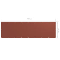 Paravento da Balcone Terracotta 120x400 cm Tessuto Oxford 134981